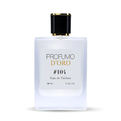 Profumo D’oro #104 – moderner Herrenflakon, Hauptansicht des aquatisch-holzigen Eau de Parfum
